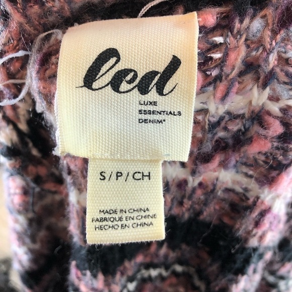 LED Maternity Wool Cotton Blend Cardigan Sweater Sz S Tweed Chunky Colorful Cozy - Picture 11 of 11